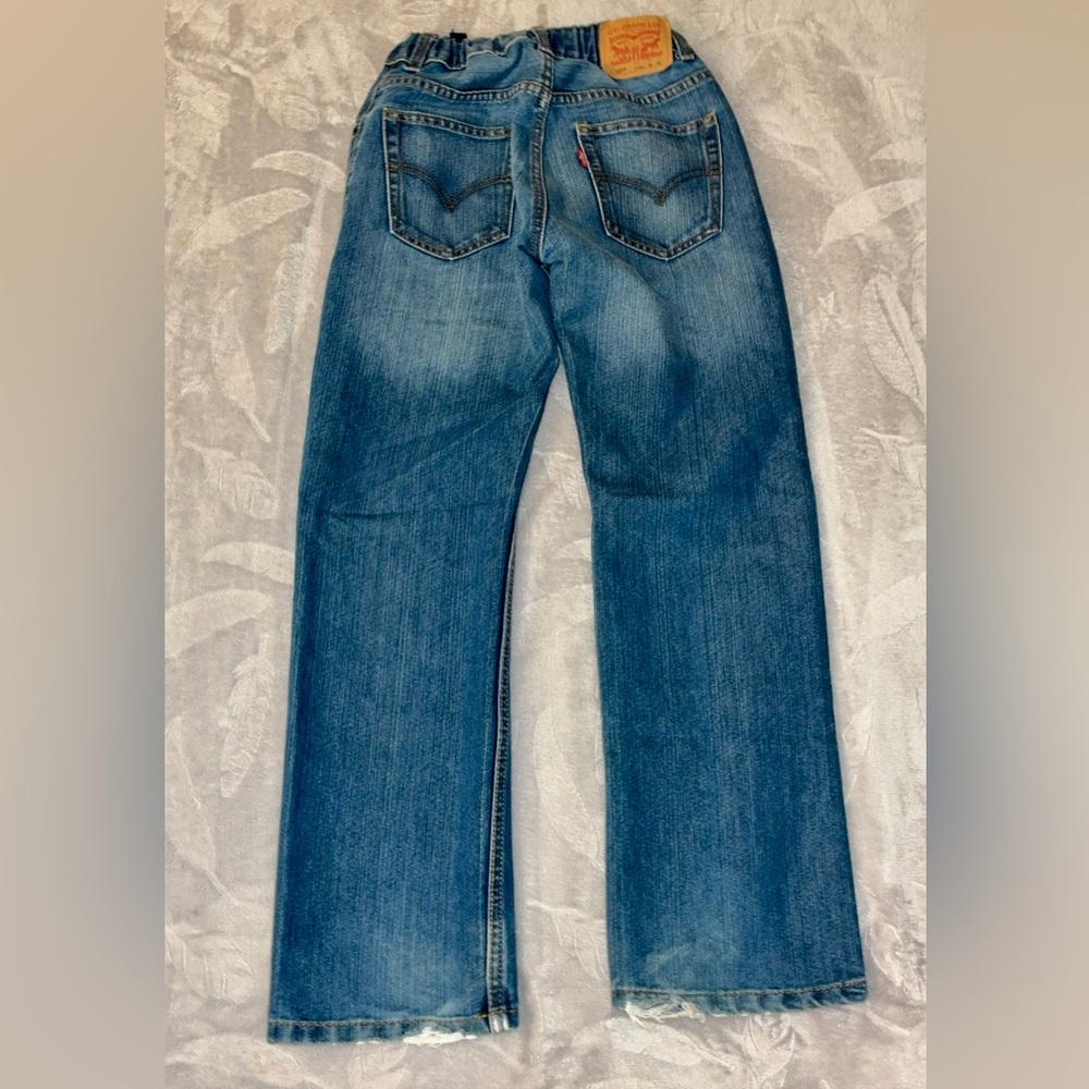 Levi's Big Kid Size 12 Jeans, Regular Fit with Adjustable Waist Built In Belt - Picture 7 of 9